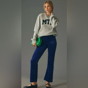 Pilcro The Yaya Mid-Rise Corduroy Crop Flare Jeans Blue 18W